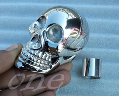 SOLID BRASS SILVER SKULL HEAD HANDLE DESIGN FOR WALKING STICK CANES HANDMADE