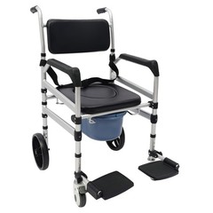 Foldable Shower Chair w/Wheels, Aluminum Alloy Height Adjustable Shower Chair