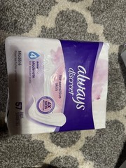 Always Discreet for Sensitive Skin Size 4 Moderate Pads, 57 Count Pads