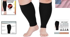 15-20mmHg Plus Size Compression Leg Sleeves for Men & Women – Wide Calf Support