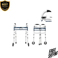 NEW Narrow Folding Walker for Seniors 5″ Wheels Adjustable Width Height 350lbs