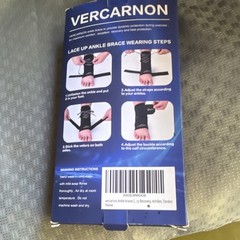 VERCARNON Lace Up Ankle Support/Brace, Size M, Black, Adjustable Compression