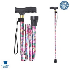 Adjustable Lightweight Pink Walking Cane with Anti-Slip Tip