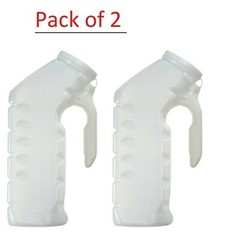 2 Pcs Men’s Male Urinal Pee Bottle Travel Trip Toilet Car Portable 32 Oz Clear