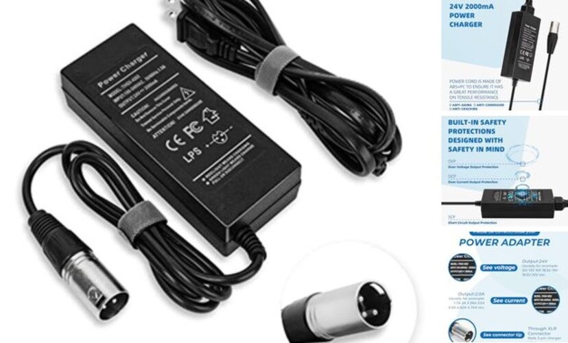 24V 2A Electronic Charger for Go-Go Elite Traveller, Pride Mobility, Jazzy