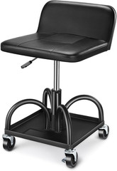 Rolling Padded Seat Adjustable Height Seat 330Lbs Capacity Rolling Mechanic Cree
