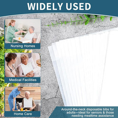 50/200 Pack Adult Bibs for Men, Disposable Bibs for Adult Waterproof & Oil-Proof