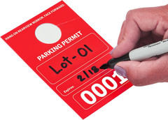 Parking Hang Tags – 100 Pack, Red Cardstock, 3.15 X 4.75 In. – Numbered 0001-010