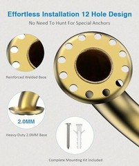Grab Bar Bundle for ADA Compliance Stainless Steel 1.5″ Diameter 3 Brushed Gold