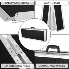 6ft Folding Aluminum Mobility Scooter Carrier Wheelchair Ramp 72″ x 28″ 600lbs