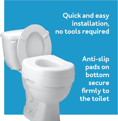 Carex Toilet Seat Riser, Adds 5 Inches of Height, Elevated and Raised Toilet Sea