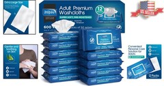 Oversized 8×12 Adult Wet Wipes – 600 Count for Enhanced Comfort and Cleanliness