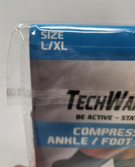 TechWare Pro Compression Ankle/Foot Sleeve – Unisex – Large/XL – Blue/Black