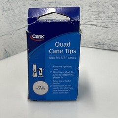 Carex Quad Cane Tips Also Fits 5/8 Inches Canes Large Metal Reinforced Base 2ct