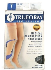 Truform Compression Thigh High Stockings 20-30 mmHg FIRM 8868 Size Medium Black