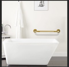 24 Inch anti Slip Shower Grab Gold, Bathroom Grab Bar, Knurled Bathroom Bar