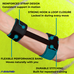 FlexaMed Tennis Elbow Counterforce Brace Strap – Golf, Pickleball Gym Support