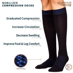 Copper Fit Mobilizer Easy On Off Socks 20mmHg Large X 3 Pack Circulation Relief