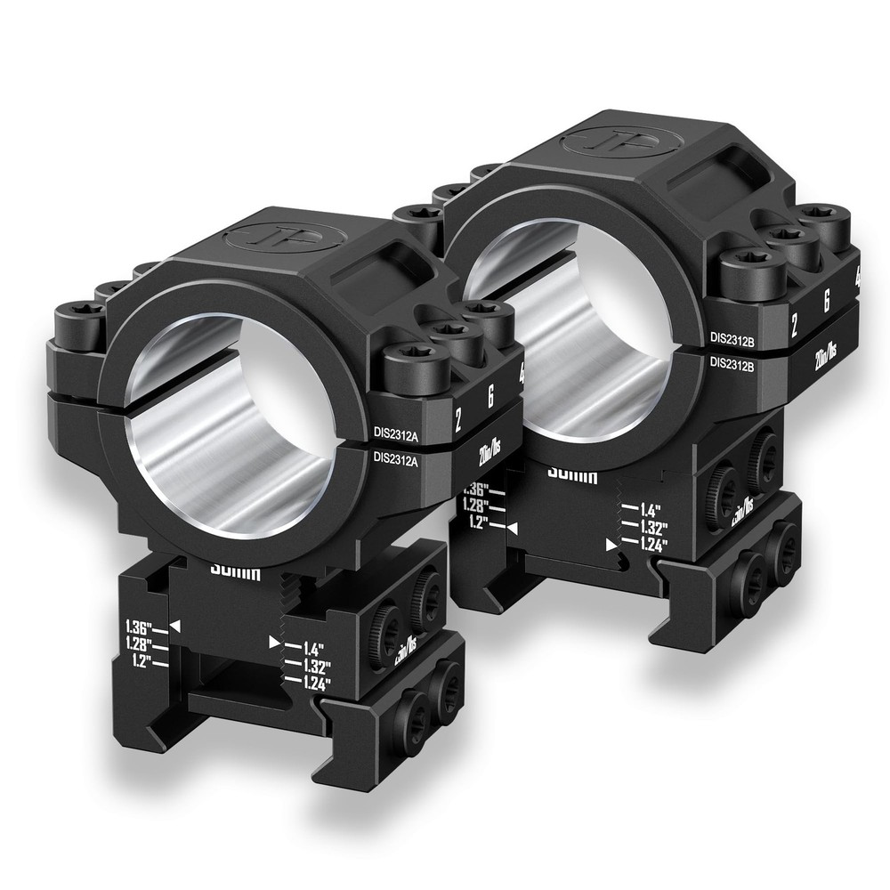Adjustable Height Scope Rings – 25.4mm & 30mm Tube, 6-Level Height Adjustable…