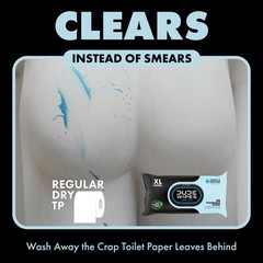 DUDE Wipes Medicated Flushable Wipes 48 Count Extra Large Witch Hazel Aloe Vera
