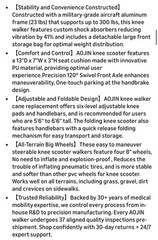Aojin Knee Scooter, 300lbs Capacity, 13″ Big PU Seat, All Terrain Foldable Knee