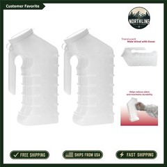 Translucent Male Urinal with Ergonomic Grip – Spills & Odors Shielded, 2pk