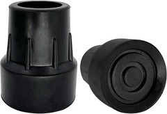 Eco-Friendly 1-Inch Cane Tips, Black – Metal Reinforced, Pack of 2 for Safety