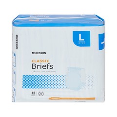 18 McKesson Adult Disposable Diaper Briefs Underwear L Tab Closure Cloth-Like