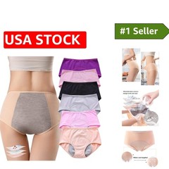 Comfortable Reusable Incontinence Underwear – 6 Multi-Color Briefs for Women