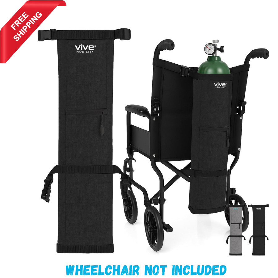 Vive Oxygen Tank Holder for Wheelchair – Portable Medical Cylinder Backpack f…