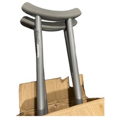 Medline Heavy Duty Bariatric Crutches 650 lb Capacity Aluminum Gray Adult