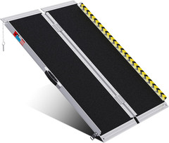 Portable Wheelchair Ramp 4FT, Anti-Slip Aluminum Folding Portable Ramp, Wheelch