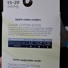 Sigvaris Casual Cotton BLACK Socks Knee High 15-20mmHG Size C, Shoe Size 10-12