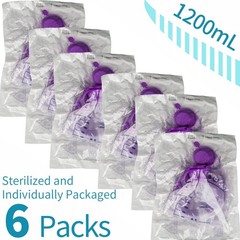 6 Packs E-nteral Delivery Gravity Bag, 1200ML Feeding Bag, Pump Bags, Disposa…