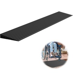 Nuvium 1″ Rise Threshold Ramps for Doorways, 2000 Lbs Load Rise, Black