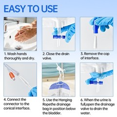 5 Pack Urinary Leg Bag,1500ml Urinary Drainage Bag with Cloth Tape,