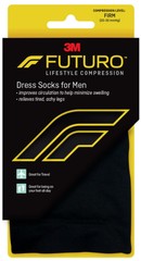 FUTURO 20-30 mmHg Dress Socks For Men Lifestyle Firm Compression L-Black 1 Pair