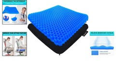 Soft Cooling Seat Cushion for Long Sitting: Pain Relief for Back & Hip – Blue