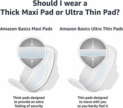 Amazon Basics Ultra Thin Pads with Flexi-Wings for Periods, Long Length, Super A