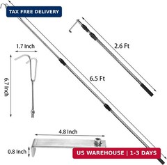 Truck Cargo Grabber Reach Retriever Tool, 6.5 Feet Truck Telescoping Pull Pole w