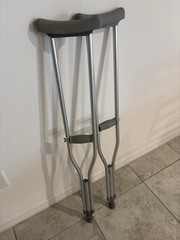 Adjustable Aluminum Standard Crutches with Handgrip, Underarm Pad, Rubber Tip