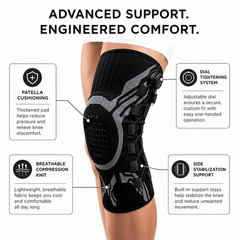 Knee Sleeve Compression Brace Support For Sport Gym Joint Pain Arthritis Relief