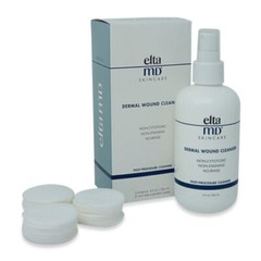 Elta MD Skincare Dermal Wound Cleaner 8oz/236mL + 21 Lint Free Cosmetic Pads New