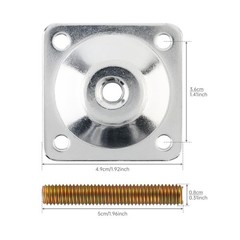 HOJLKLD 8 Sets Leg Mounting Plates Kit, M8 Thread Furniture Sofa Legs Silver