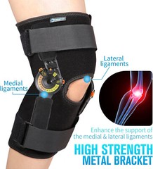 NVORLIY Hinged Orthopedic ROM Knee Brace. Side Stabilizers. LOCKS. UNISEX. Small