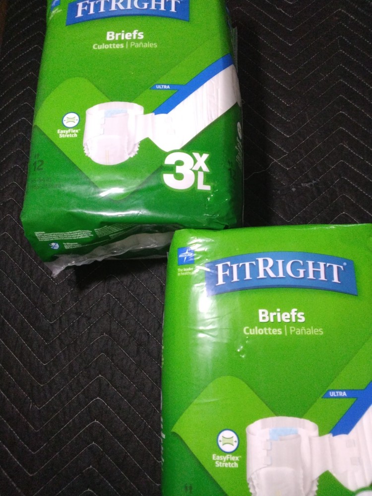 (2 Packs) Fit Right Briefs-Size 3XL-12 Count. Crafted for unisex use