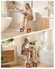 Bamboo Toilet Stool for Adults – 7 Inches Squat Step