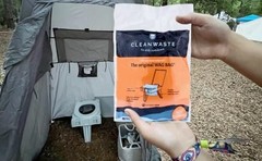 Portable Folding Toilet 500 Pound Capacity 14 Inch Seat Height Wag Bag Kit