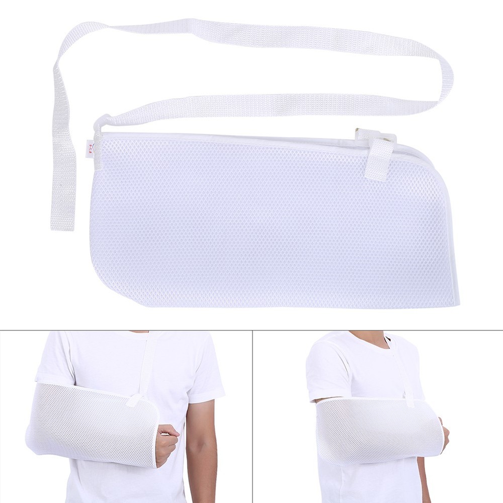 Adjustable Breathable Arm Sling Shoulder Immobilizer (White)