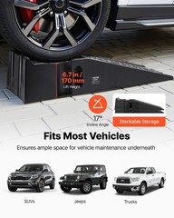 Heavy Duty Car Ramps 2 Pack 16000lb GVW Lift 6.7 Inch Oil Change Truck SUV